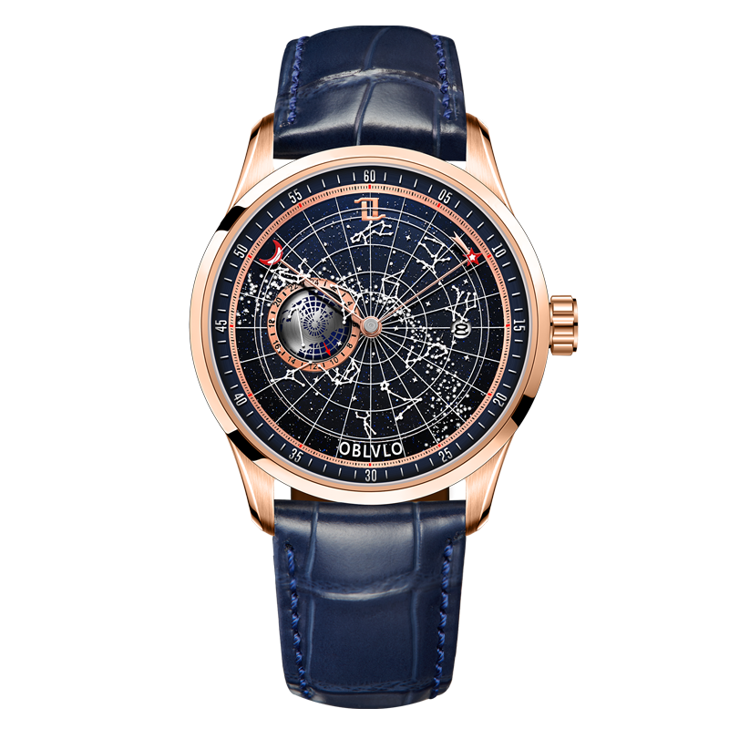 Luxury Best Rose Gold Vintage Automatic Dress Watches - Oblvlo GC-SW RLRL