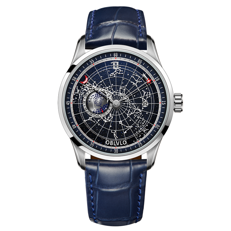 Luxury Vintage Starry Sky Automatic Mechanical Watches - Oblvlo GC-SW SLSL
