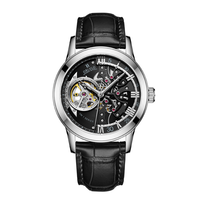 Luxury Oblvlo VM-S Men's Mechanical Automatic Skeleton Watches for Sale