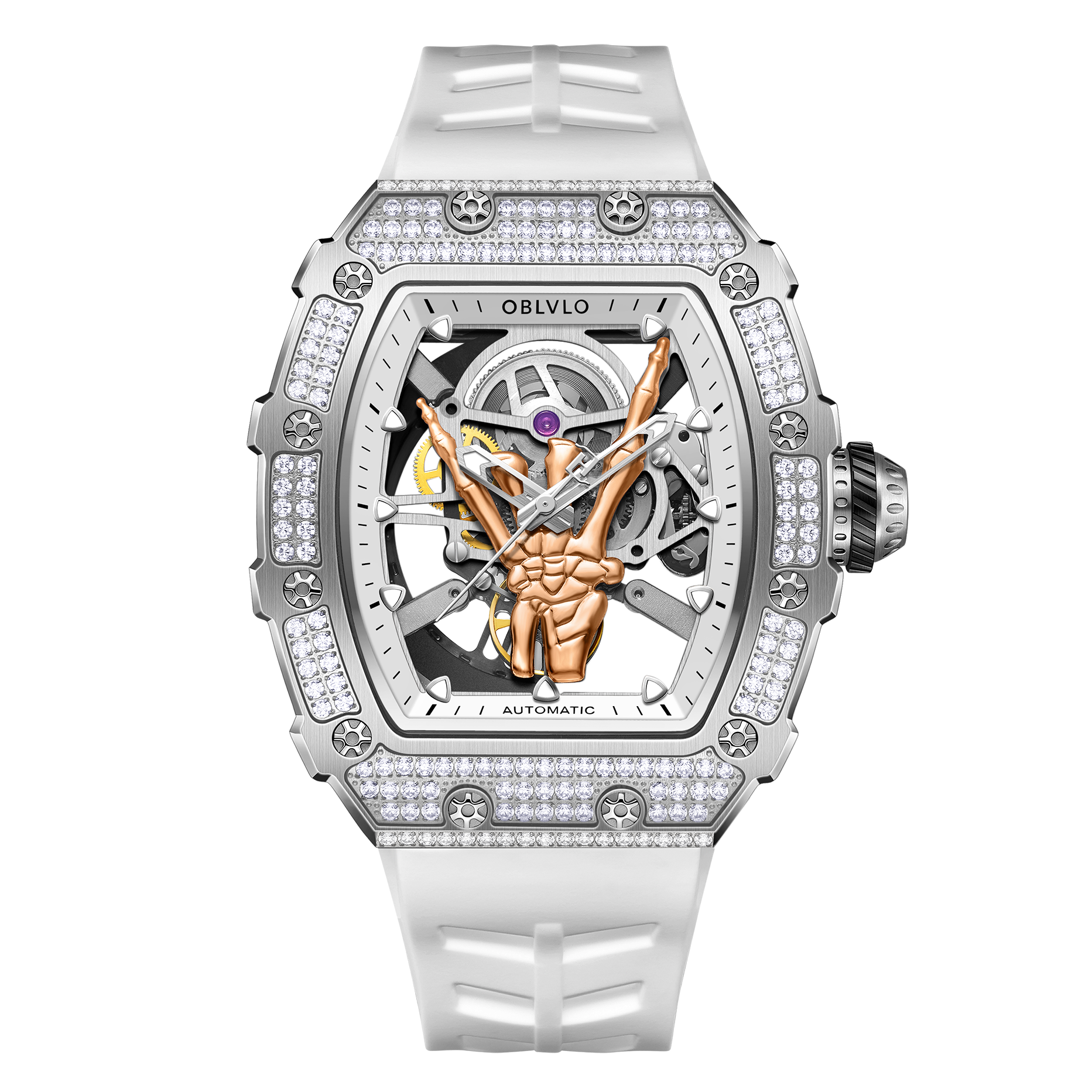 Luxury White Diamond Skeleton Automatic Watches for Men & Women - OBLV Luxury White Diamond Skeleton Automatic Watches for Men & Women - OBLV