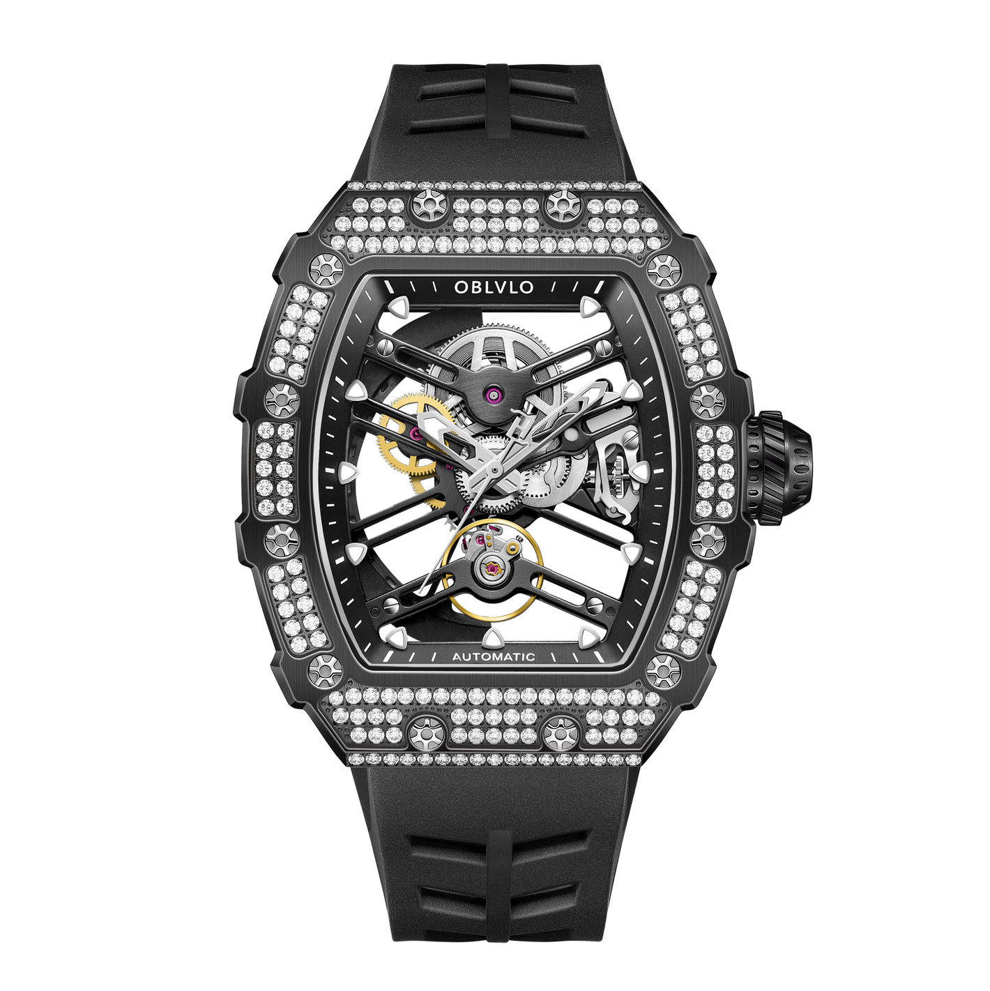 OBLVLO XM XSK Series Luxury Automatic Skeleton Diamond Watch For Sale