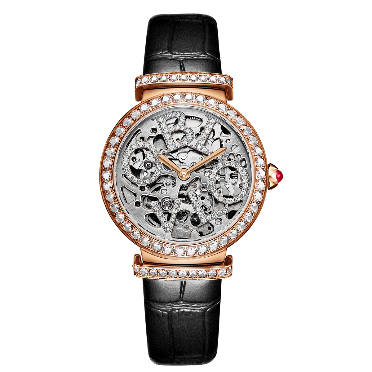 Rose Gold Diamond Women's Mechanical Watches Oblvlo BW-RSWB