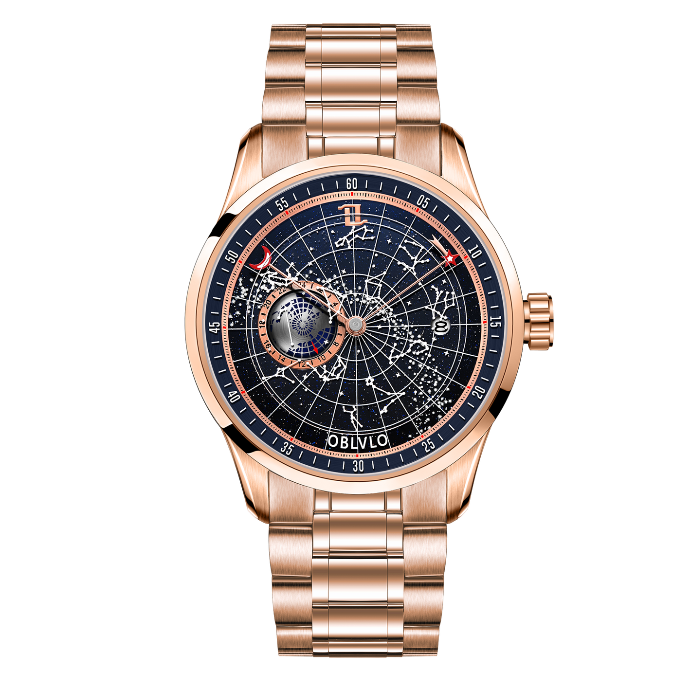 Best Luxury Starry Sky Rose Gold Automatic Dress Watches - Oblvlo GC-SW PLP
