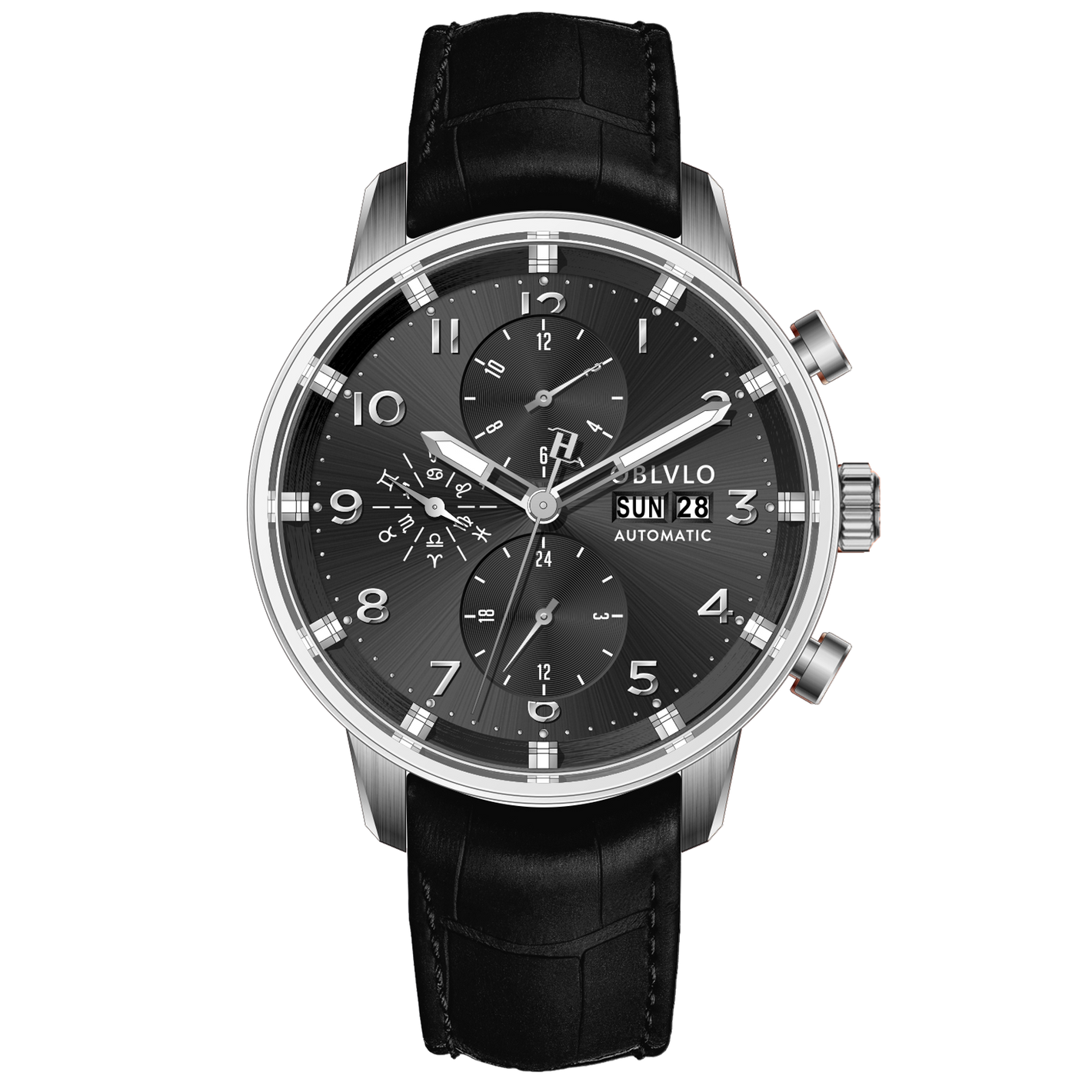 Erschwingliche Luxus-Chronograph-Automatik-Herrenuhr - Oblvlo Design IM-MU YBB