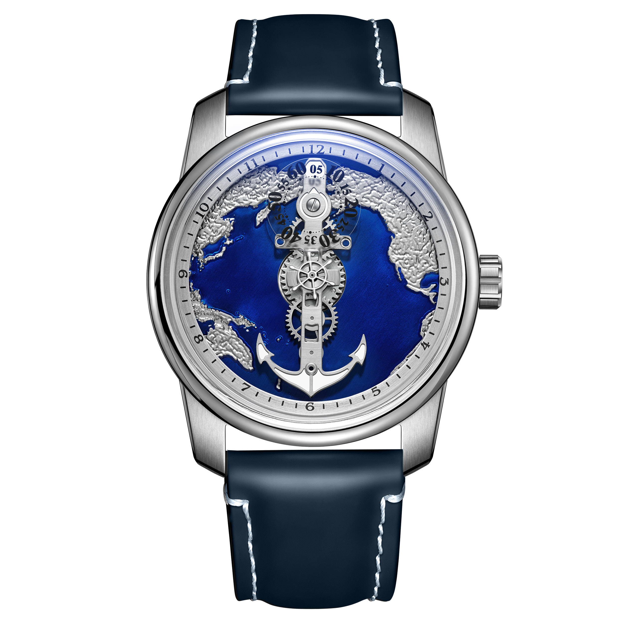 OBLVLO JM-Sailing Affordable Luxury Blue Cold Enamel Dial Pacific