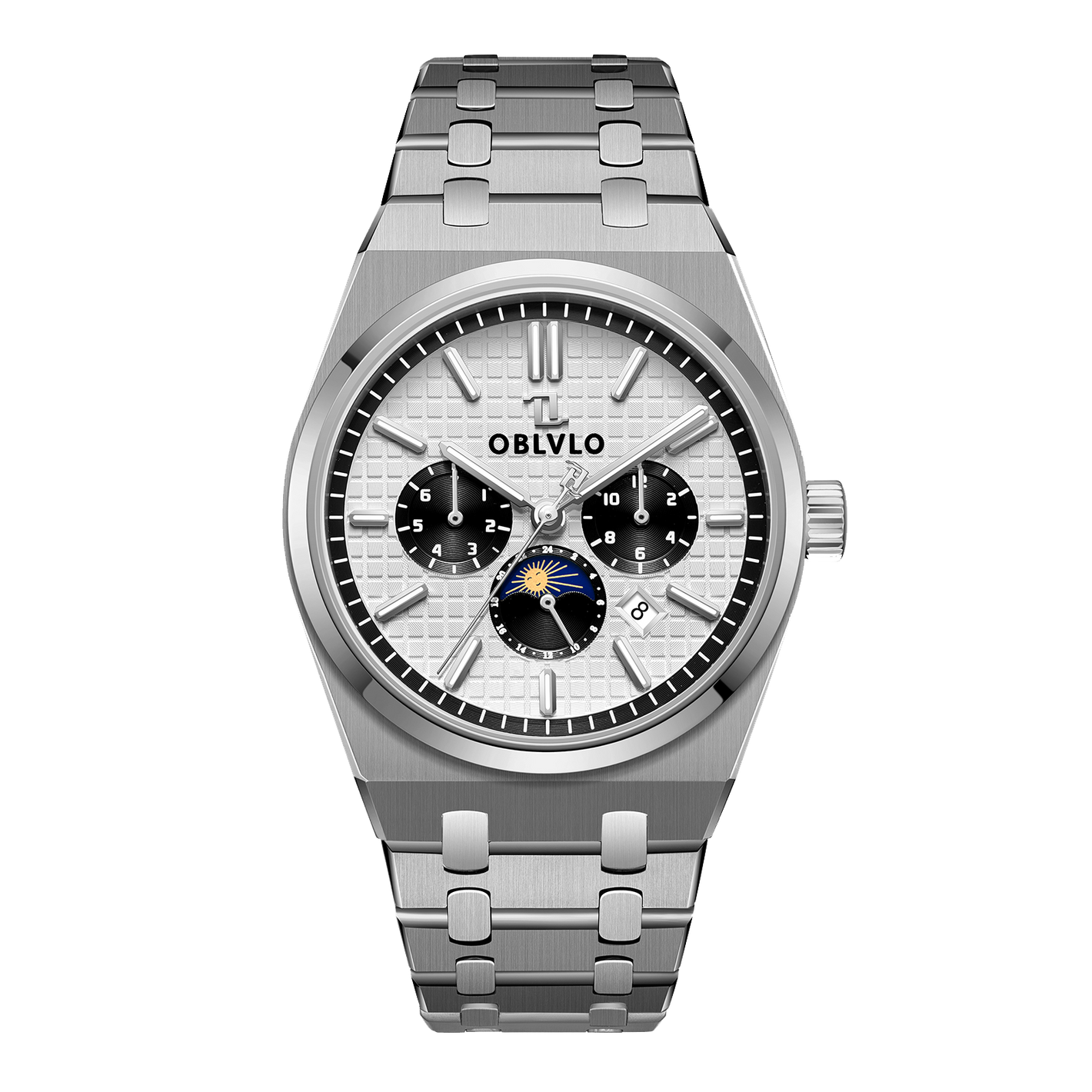 Top erschwingliche Luxus-Chronographen-Automatikuhren mit Panda-Zifferblatt für Herren - OBLVLO TM-MUT