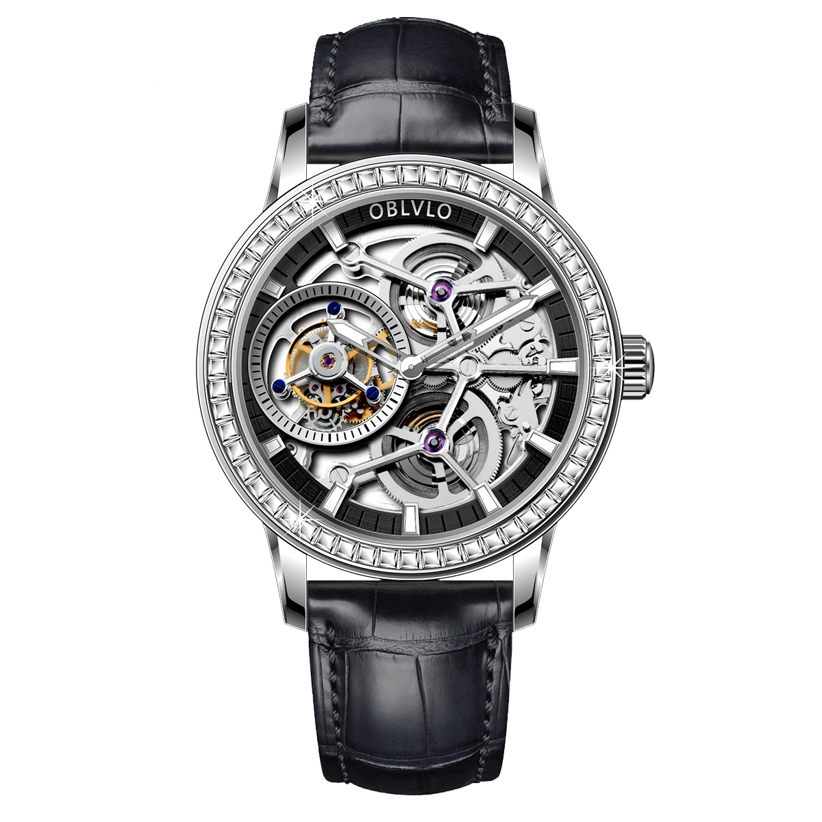 Best Affordable Diamond Skeleton Tourbillon Watches For Men -  Oblvlo Design VM-TB DYBB