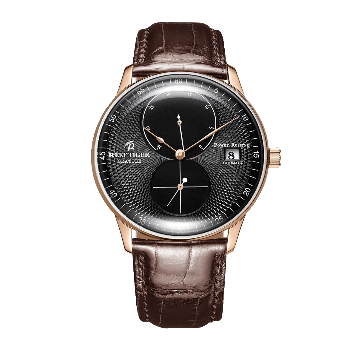 Luxury Rose Gold Men's Dress Watches from Reef Tiger Seattle Navy 1 Se