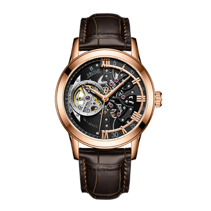 Best Luxury Men's Rose Gold Automatic Skeleton Watches For Sale