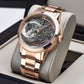 Oblvlo VM Series Luxury Rose Gold Automatic Skeleton Watches For Sale