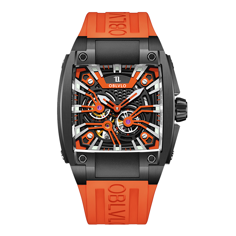 Luxury Square Automatic Mechanical Skeleton Watches - Oblvlo GM SCBC Series