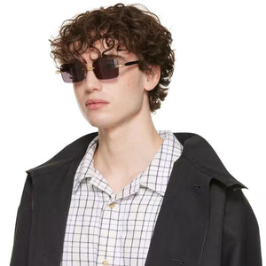 OBLVLO OBL-801-G: Unisex Luxury Retro Purple Mirror 400 UV Protection Business Sunglasses For Mens & Womens