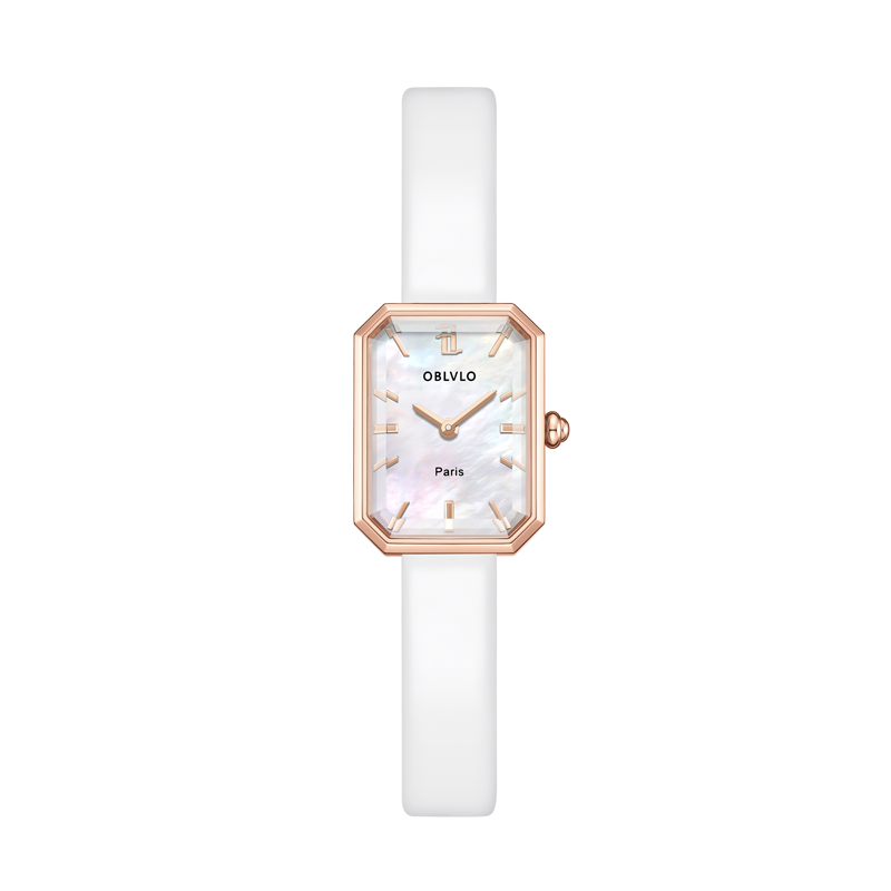 Luxury Oblvlo LW Series Vintage Rose Gold Quartz Watches For Women