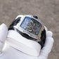 OBLVLO ZM-NZ Silver Case Men's Super luminous Watches - Luxury Tonneau Chinese myth "Nezha" Style Design Automatic Skeleton Watch