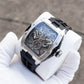 OBLVLO ZM-NZ Silver Case Men's Super luminous Watches - Luxury Tonneau Chinese myth "Nezha" Style Design Automatic Skeleton Watch
