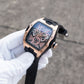 OBLVLO ZM-NZ 46MM Rose Gold Case Chinese myth "Nezha" Style Design Men Mechanical Automatic Skeleton Super Luminous Watch