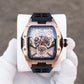 OBLVLO ZM-NZ 46MM Rose Gold Case Chinese myth "Nezha" Style Design Men Mechanical Automatic Skeleton Super Luminous Watch
