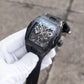 OBLVLO ZM-NZ - Cool All Black Chinese myth "Nezha" 46mm Automatic Mechanical Skeleton Super luminous dial Wristwatch