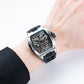 OBLVLO ZM-NZ Silver Case Men's Super luminous Watches - Luxury Tonneau Chinese myth "Nezha" Style Design Automatic Skeleton Watch