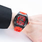OBLVLO ZM-NZ Chinese myth "Nezha" Series - Red Case Men 46mm Tonneau Skeleton Luminous Automatic Wristwatch