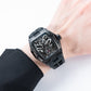 OBLVLO ZM-NZ - Cool All Black Chinese myth "Nezha" 46mm Automatic Mechanical Skeleton Super luminous dial Wristwatch