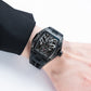 OBLVLO ZM-NZ - Cool All Black Chinese myth "Nezha" 46mm Automatic Mechanical Skeleton Super luminous dial Wristwatch