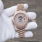 OBLVLO RX-DD-AD Rose Gold Men's Diamond Watch - Luxury 40mm Full White Crystal Dial & Bezel Automatic Watch