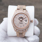 OBLVLO RX-DD-AD Rose Gold Men's Diamond Watch - Luxury 40mm Full White Crystal Dial & Bezel Automatic Watch