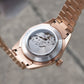 OBLVLO RX-DD-AD Rose Gold Men's Diamond Watch - Luxury 40mm Full White Crystal Dial & Bezel Automatic Watch