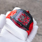 OBLVLO ZM-NZ Chinese myth "Nezha" Series - Red Case Men 46mm Tonneau Skeleton Luminous Automatic Wristwatch