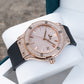 Rose Gold OBLVLO HM-AD Automatic Watch for Men – Full Diamond Case & Dial Luxury Mechanical Wristwatch with Date Window & Black Rubber Strap