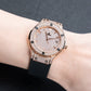 Rose Gold OBLVLO HM-AD Automatic Watch for Men – Full Diamond Case & Dial Luxury Mechanical Wristwatch with Date Window & Black Rubber Strap