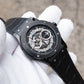 OBLVLO HM-GT - Men's Classic All Black Case & Dial with Date Miyato Automatic Movement Waterproof Watch