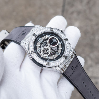 OBLVLO HM-GT Miyato Automatic Movement Watch - Rubber Strap & Date Luminous Fashion Watch