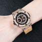 OBLVLO HM-GT - Montre Automatique Homme Miyato Boîtier Or Rose avec Date Lumineuse Montre-bracelet Tendance