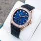 OBLVLO FM-SL-DD-D - Blue 39mm Moonphase Dial & Rose Gold Sqaure Case Automatic Dress Watch for men