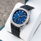 39mm OBLVLO FM-SL-DD-D 39mm Blue Dial Men's Automatic Business Watch with Crystal Diamond Bezel