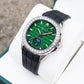 OBLVLO FM-SL-DD-D Affordable Luxury 39mm Green Dial Automatic Moon Phase Watch for Men