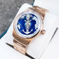 OBLVLO JM-Sailing | Affordable Rose Gold Case & Blue Cold Enamel Dial Automatic Watches For Mens