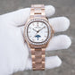 OBLVLO FM-SL-DD-D Rose Gold 39mm Square & White Dial Automatic Moonphase Business Wrist Watches