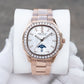 OBLVLO FM-SL-DD-D Rose Gold 39mm Square & White Dial Automatic Moonphase Business Wrist Watches
