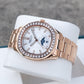 OBLVLO FM-SL-DD-D Rose Gold 39mm Square & White Dial Automatic Moonphase Business Wrist Watches