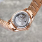 OBLVLO FM-SL-DD-D 39mm Mens Automatic Moonphase Watch - Brown Dia & Rose Gold Sqaure Case Inlay zirconia