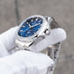 39mm OBLVLO FM-SL-DD-D 39mm Blue Dial Men's Automatic Business Watch with Crystal Diamond Bezel