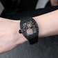 OBLVLO XM-NSK Black Carbon Fiber Watch - Luxury 50M Waterproof Tonneau Automatic Skeleton Watch