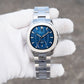 39mm OBLVLO FM-SL-DD-D 39mm Blue Dial Men's Automatic Business Watch with Crystal Diamond Bezel