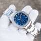 39mm OBLVLO FM-SL-DD-D 39mm Blue Dial Men's Automatic Business Watch with Crystal Diamond Bezel