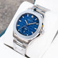 39mm OBLVLO FM-SL-DD-D 39mm Blue Dial Men's Automatic Business Watch with Crystal Diamond Bezel