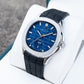 39mm OBLVLO FM-SL-DD-D 39mm Blue Dial Men's Automatic Business Watch with Crystal Diamond Bezel