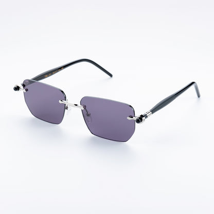OBLVLO OBL-801-S: Luxury Retro Rectangle Purple Lenses Sunglasses For Mens & Womens, 400 UV Protection